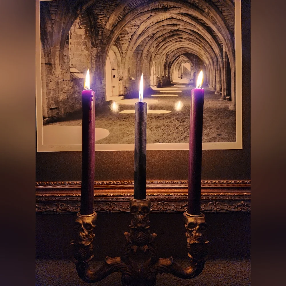 Gothic Skull Candelabra
